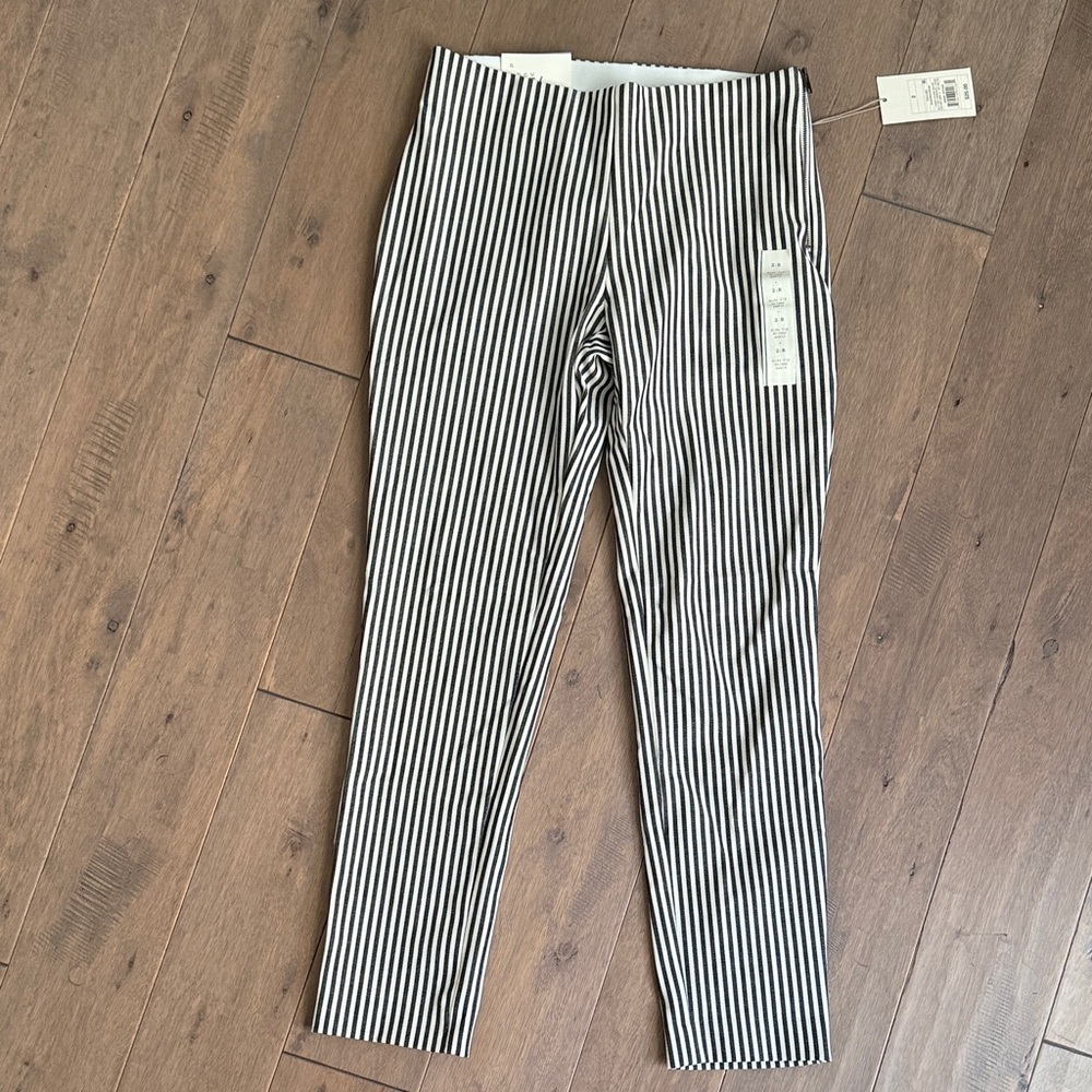 NWT - a new day Black and White Striped High Waisted Skinny Ankle Pants